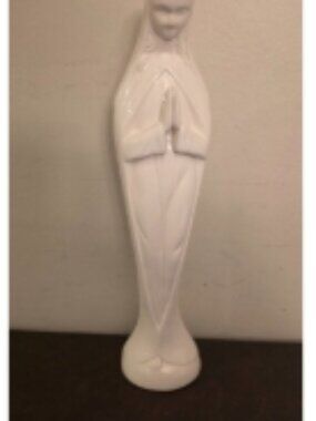Vintage Lefton China Praying Virgin Mary Figurine stands at 14 inches tall